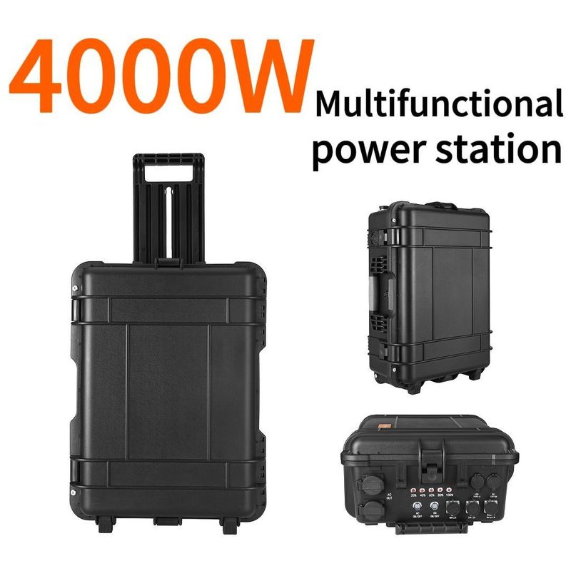 4000W UPS di động Lưu trữ năng lượng Cung cấp điện LiFePO4 15A Max AC Output Current