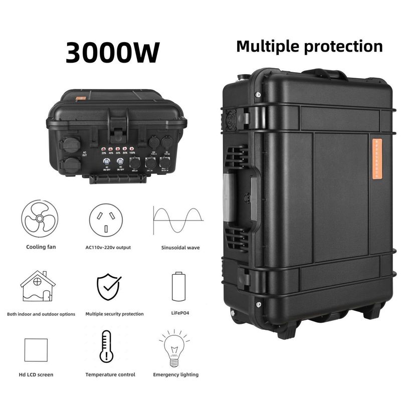 15A Max AC Output Current LiFePO4 Trạm điện di động cho cắm trại ngoài trời và khẩn cấp