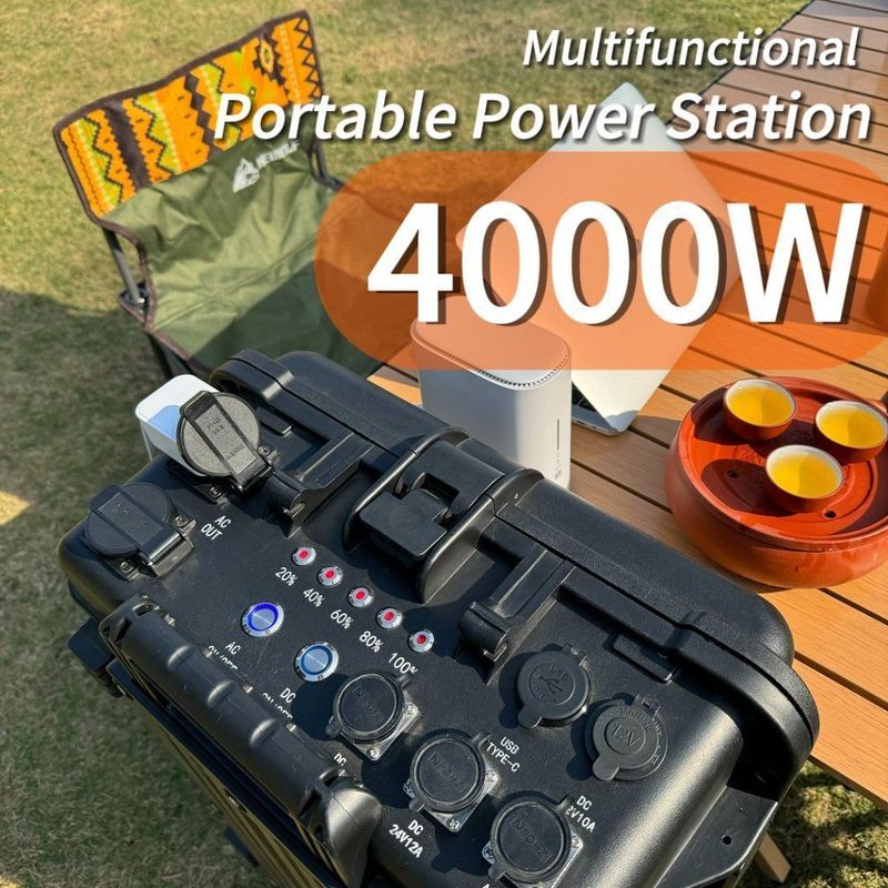 4000W ngoài trời cắm trại dự phòng khẩn cấp Điện lực di động với thời gian sạc 6-7h