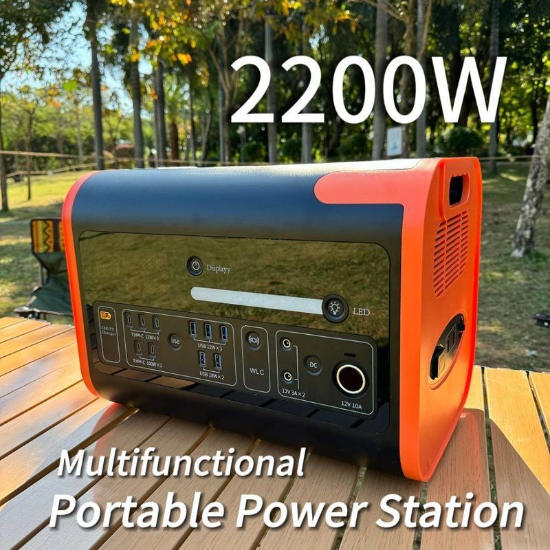 AT22 2200W/2048wh/40ah LiFePO4 Lưu trữ năng lượng Máy phát năng lượng mặt trời cho nhà máy điện di động