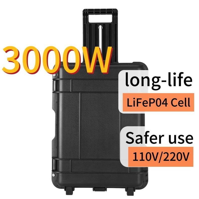 Cung cấp điện cho ô tô và điện thoại di động ngoài trời 3000W Máy phát năng lượng mặt trời di động Thời gian sạc 6-7h