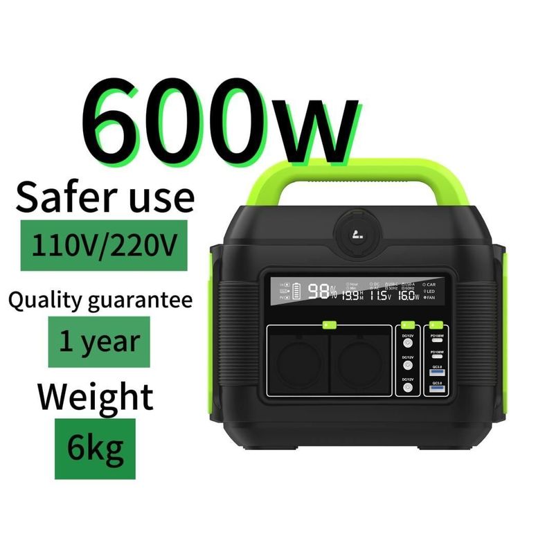 Phát hiện màn hình tinh thể lỏng 600W Máy phát năng lượng mặt trời di động cho xe hơi và ngoài trời S6