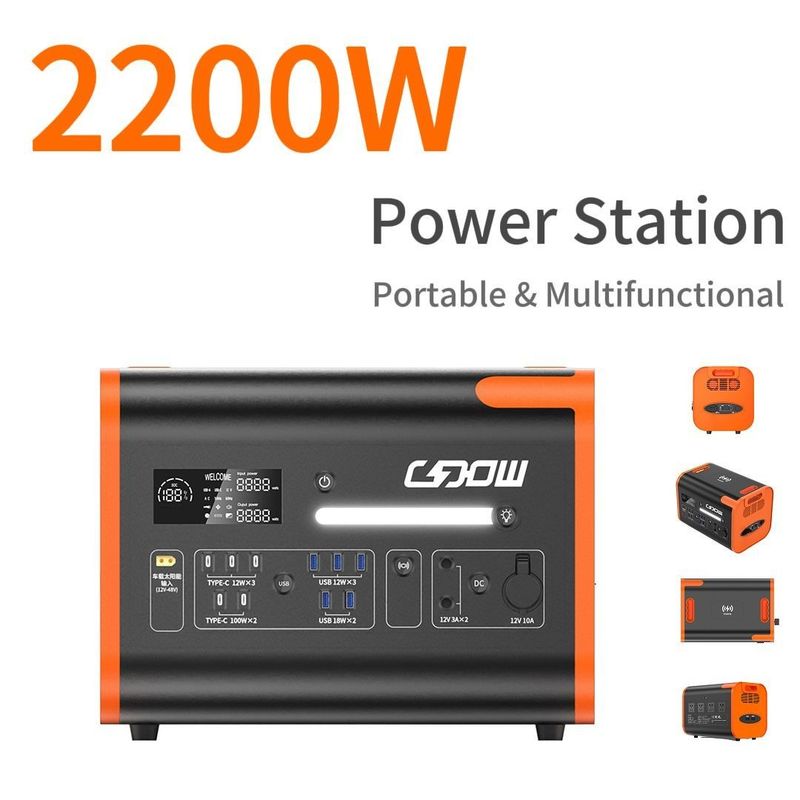 Bảo vệ quá điện áp 220V±5% 2500W pin lithium UPS Generator ngân hàng cho nhà ngoài trời cắm trại