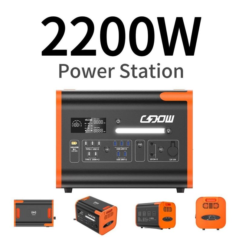 Sạc nhanh 2200W 2000W 2500W Điện năng lượng mặt trời ngoài trời