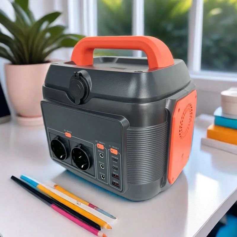 Nhà máy điện ngoài trời di động công suất cao màu cam 600W/576wh 40ah Máy phát điện mặt trời