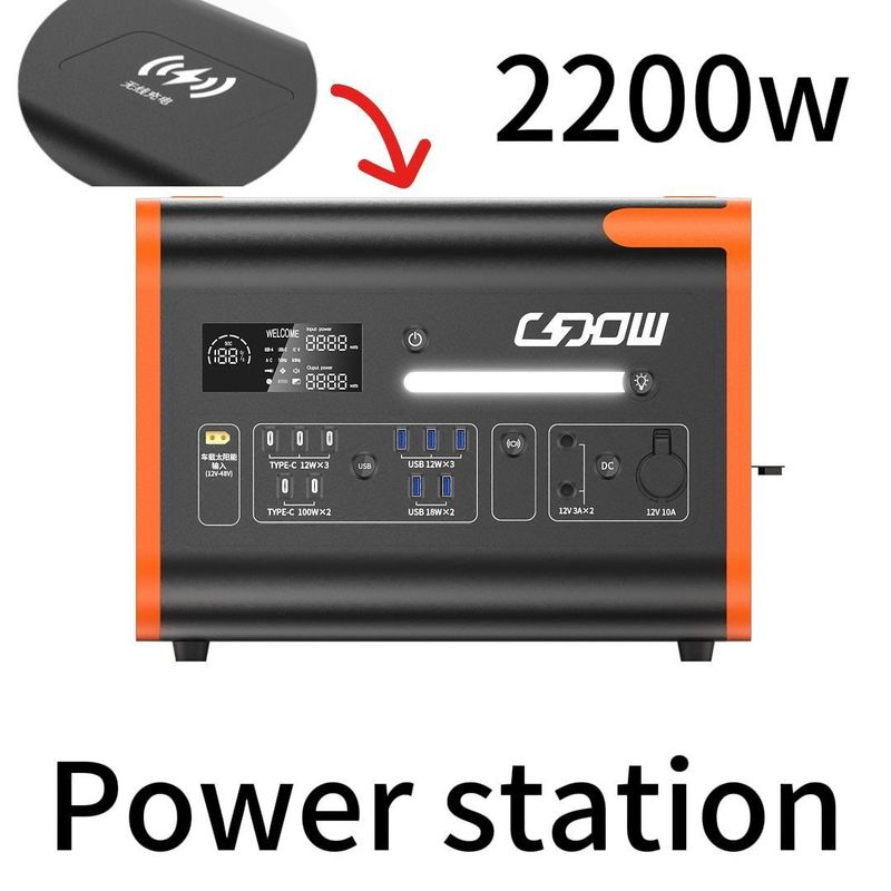 1800W-2400W Đen AC / DC Inverter máy phát điện khẩn cấp cho các hoạt động ngoài trời
