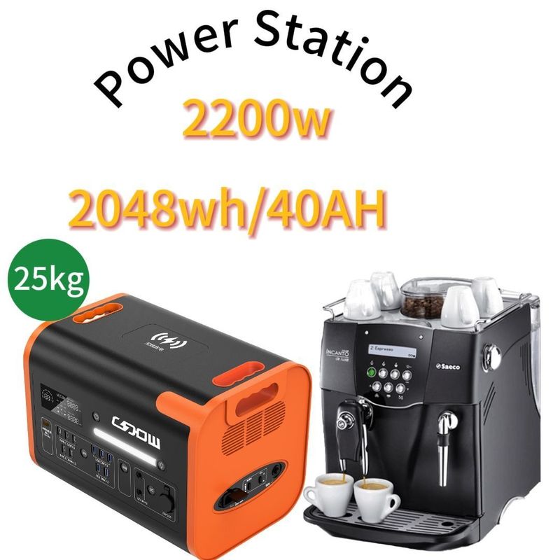 Nhà máy năng lượng mặt trời ngoài trời tùy chỉnh 2000W với cắm tiêu chuẩn của Mỹ và tuổi thọ dài
