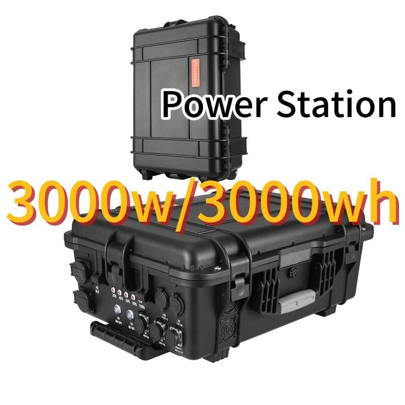 3000W RV ngoài trời / Van Cắm trại Chuyển đổi khẩn cấp Trạm điện di động Đàn kéo di động