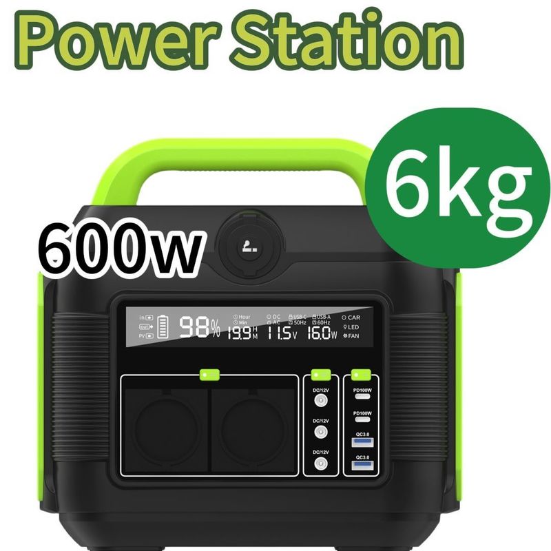 Nguồn cung cấp điện pin lithium 600W cho thị trường Aii USB loại C DC và AC