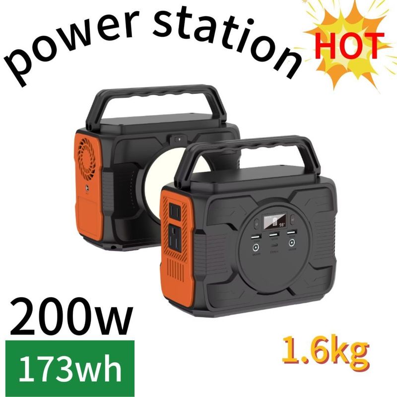 Nhà máy điện di động ngoài trời di động với công suất 200W/173wh và công suất đầu ra AC