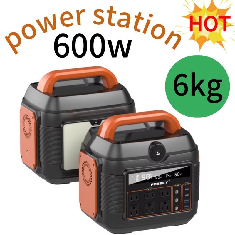Nhà máy điện mặt trời gia đình ngoài trời 110V/220V/600W/576wh với máy bật thuốc lá