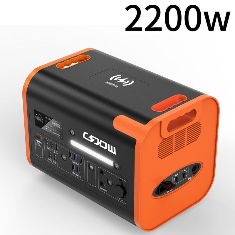 220V/110V/2200W/2400W Pure Sine LiFePO4 Backup Battery Outdoor Camping Đường điện di động
