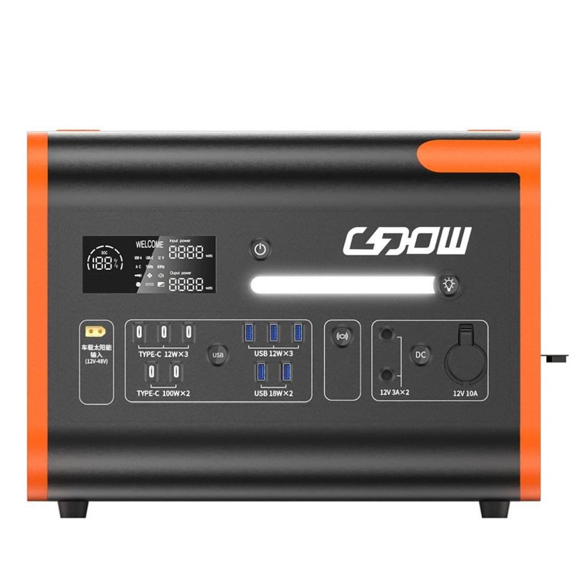 LiFePO4 Năng lượng 2200W/2400W Máy phát điện mặt trời Trạm điện di động Thời gian hoạt động 2000 lần