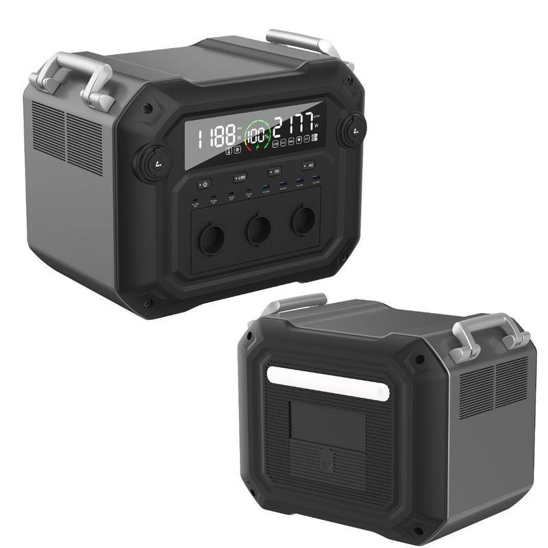 2500W/600W Bảng năng lượng mặt trời đầu vào LiFePO4 Bộ pin lưu trữ năng lượng Trạm điện di động