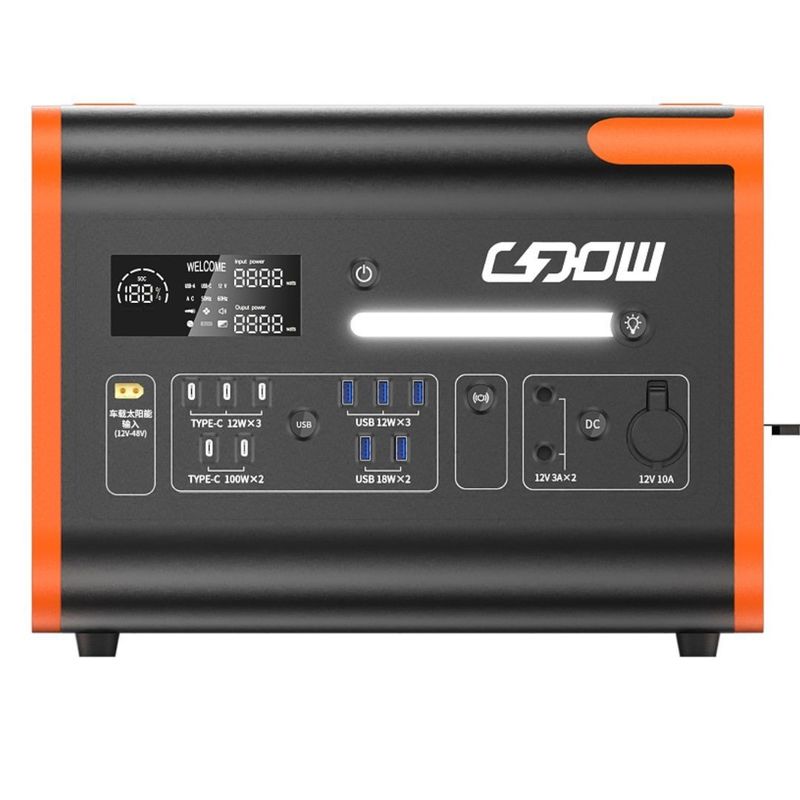 220V / 40ah / 2200W Năng lượng mặt trời Điện lực kho lưu trữ năng lượng ngoài trời di động với pin lithium 1500W sạc nhanh