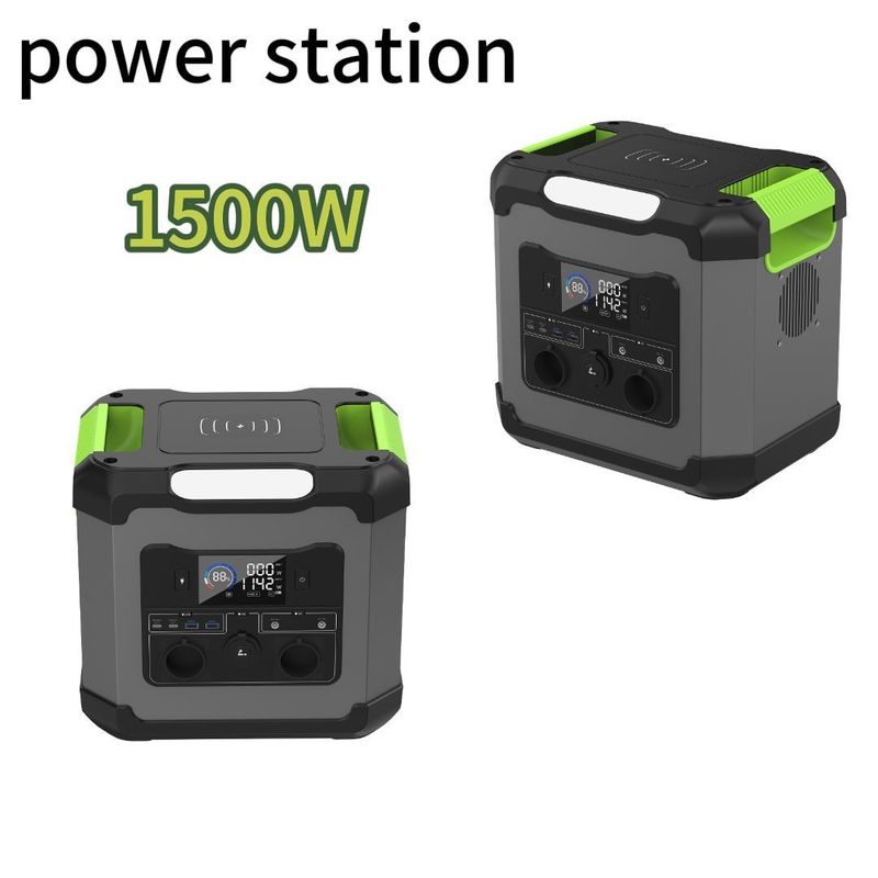 Cắm trại ngoài trời ST15 1500W Trạm điện di động với sạc tấm pin mặt trời 110V/220V