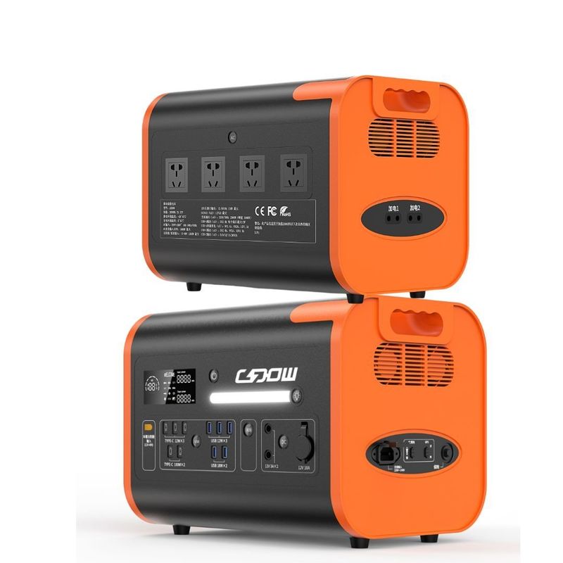 Chuyển đổi sóng sinus tinh khiết 2200W UPS điện di động để lưu trữ năng lượng màu cam đen