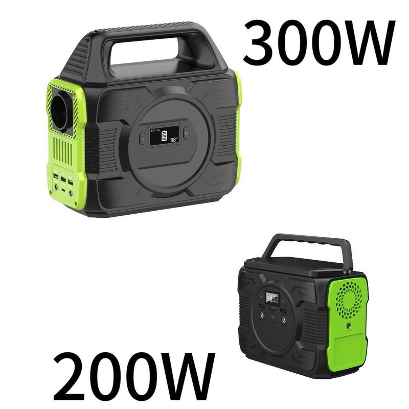 300W/200W AC / DC Cung cấp năng lượng lưu trữ ngoài trời Cắm trại Trạm điện di động với đèn LED 7W