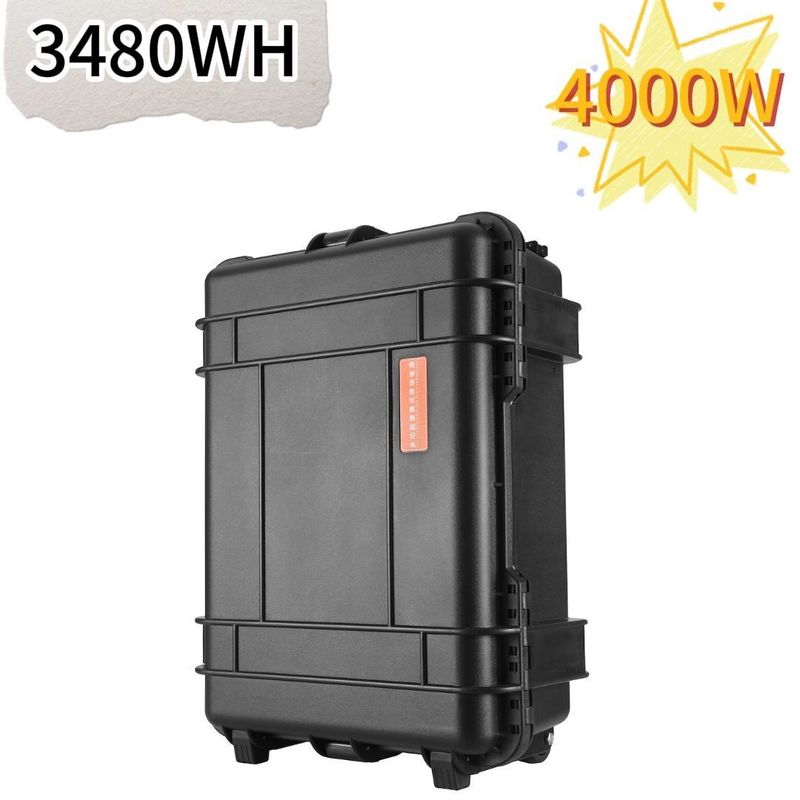 Black Drawbar Box 4000W Máy phát năng lượng mặt trời Trạm điện di động cho chụp ảnh ngoài trời bằng máy bay không người lái