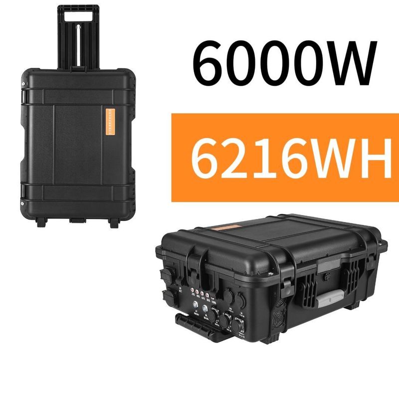 ODM/OEM ABS hợp kim Shell vật liệu 6000W/6216wh LiFePO4 Điện tử mặt trời cho nhà ngoài trời