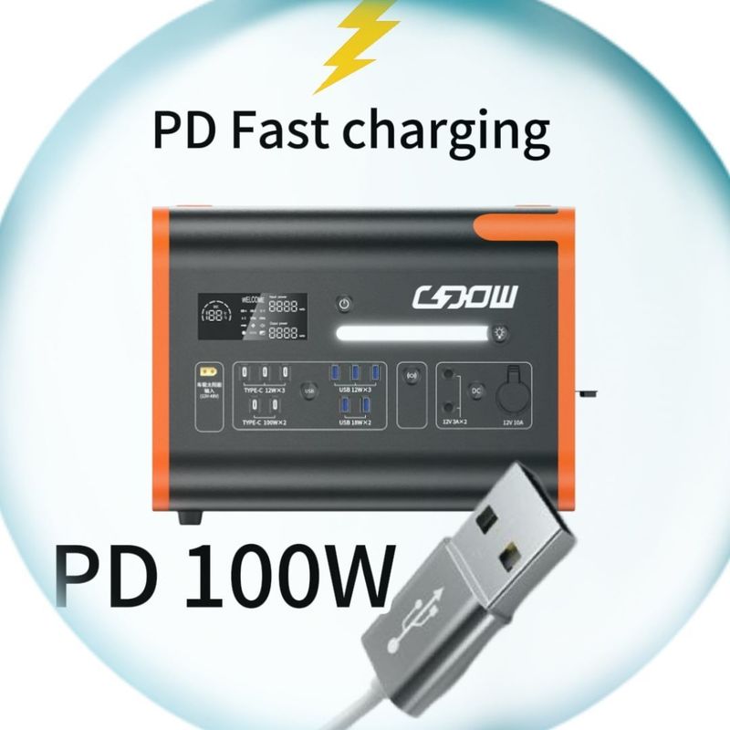 2200W/2000W/2400W Trạm điện di động với màn hình LCD Màu cam Đen tùy chỉnh