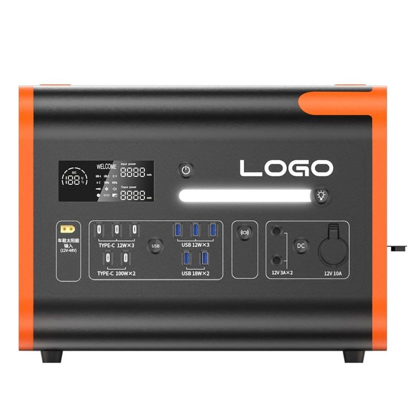 40ah Cam OEM ODM 2200W Nhà máy phát điện năng lượng mặt trời ngoài trời Cắm trại Trạm điện di động