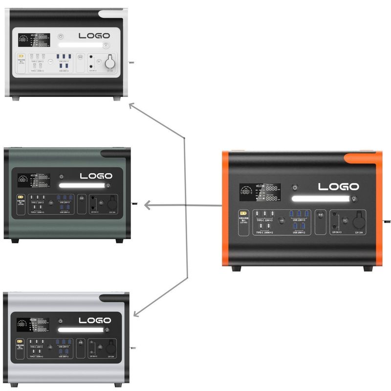 Nhà máy điện mặt trời cắm trại di động 2400W với LiFePO4 và điện áp đầu ra AC 220V±5%