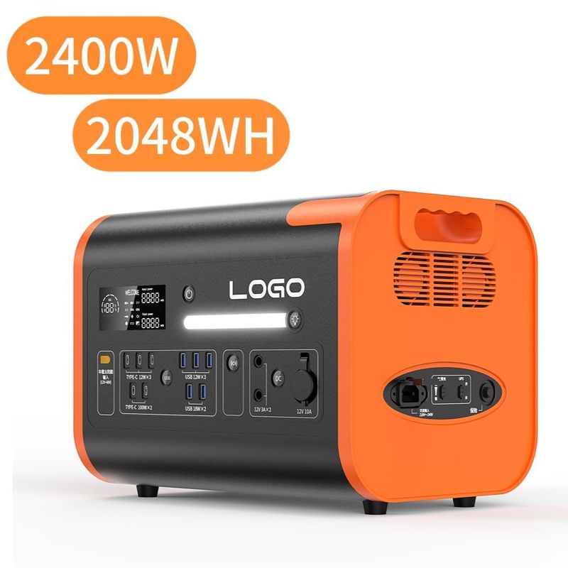 Máy phát điện mặt trời di động 2400W/2048wh/LiFePO4 cho chức năng bảo vệ quá tải ngoài trời